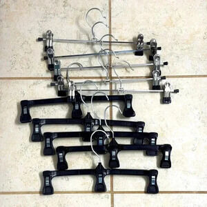 10 total pant hangers! 5 METAL & 5 PLASTIC PANT HANGERS